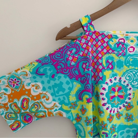 Jude Connally Cold Shoulder Shift Dress XS Jude Cloth Mixed Print - Picture 2 of 6